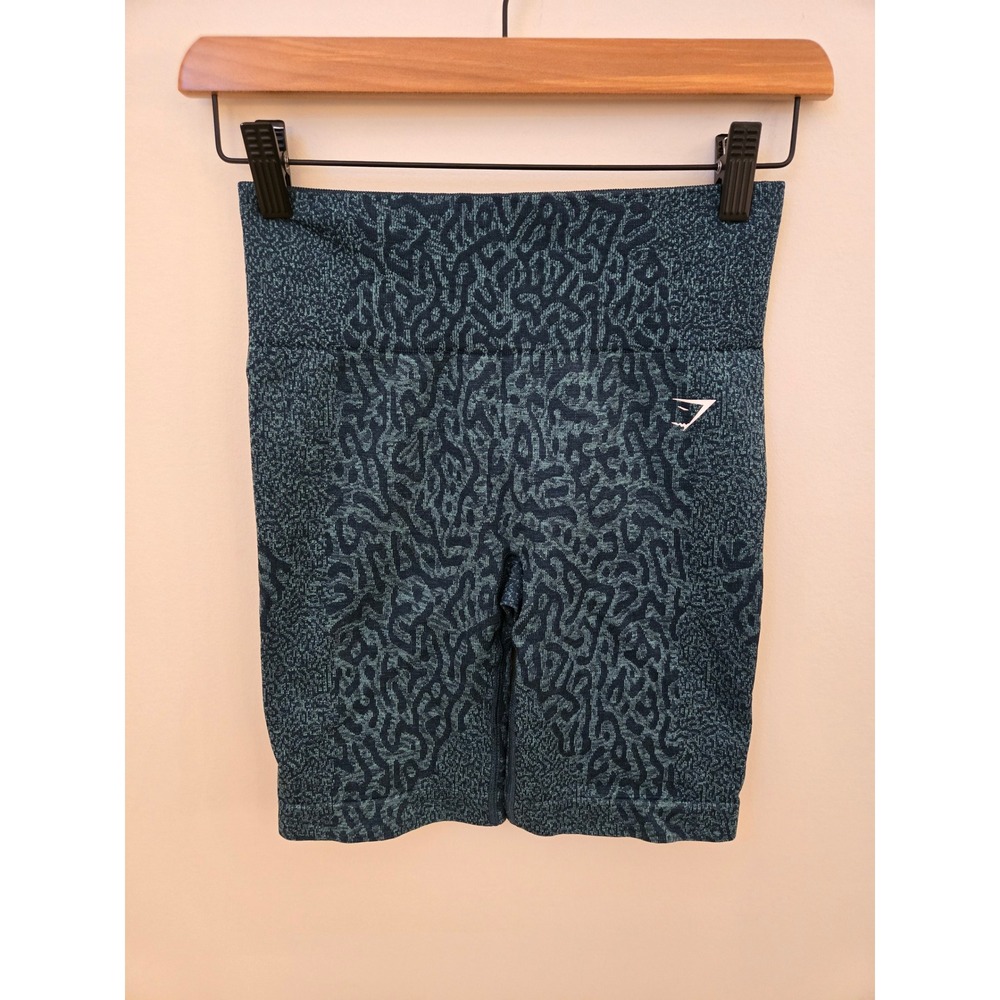 Gymshark‎ Adapt Animal Seamless Scrunch Shorts Blue Green Small